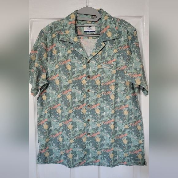 Oromen Undersea Oasis Button Down Shirt Large - Picture 1 of 7